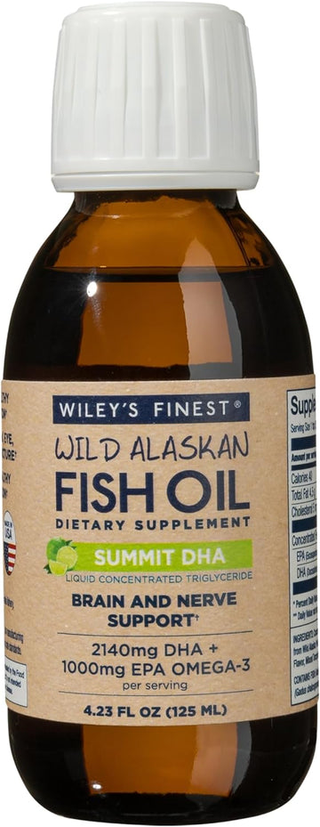 Wiley's Finest Wild Alaskan Fish Oil Summit DHA Liquid - 2140mg of DHA