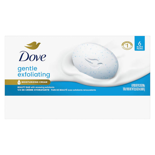 Dove Beauty Bar For Softer Skin Gentle Exfoliating More Moisturizing Than Bar Soap 3.75 Oz 6 Bars