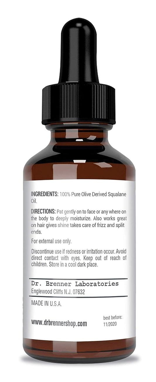 100% Pure Squalane Face Oil Anti Aging Moisturizer Derived From Fresh Olives For Skin And Hair 1Oz. (1 Oz)