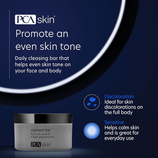PCA SKIN Pigment Bar - Face & Body Cleansing Soap with Azelaic & Kojic Acids, Brightens Dark Spots, Discoloration & Uneven Skin Tone (3.2 oz)