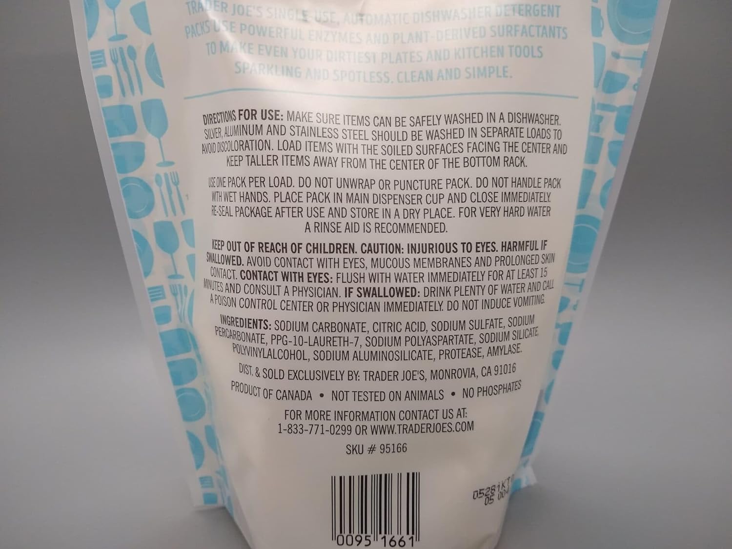 Trader Joe's Automatic Dishwashing Detergent 12.6 Oz (pack of 1) : Health & Household