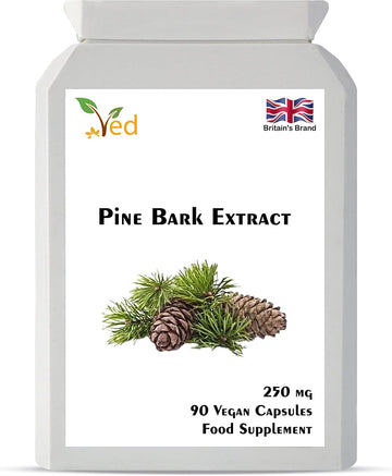 Pine Bark Extract 250 Mg | 90 Vegan Capsules | High Potency Antioxidant Dietary Supplement |