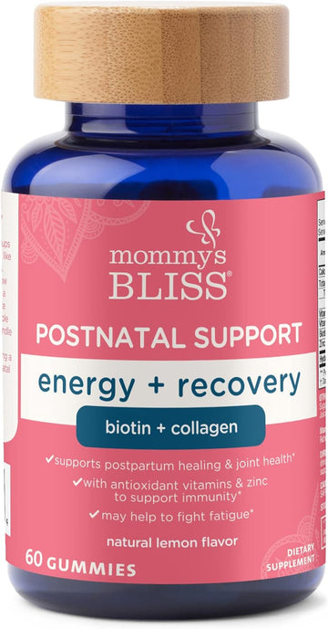 Mommy'S Bliss Postnatal Support Energy & Recovery Gummies With Biotin & Collagen: Healing & Joint Health, Hair, Skin & Nails Vitamin, Gluten Free, 60 Gummies (30 Servings)