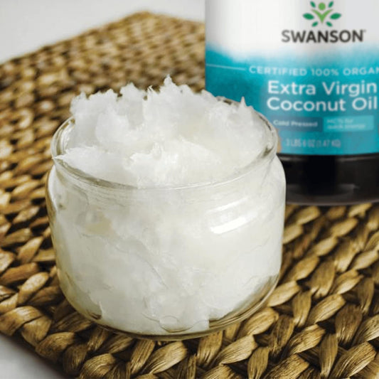 Swanson 100% Certified Organic Coconut Oil Cooking Baking Frying Beauty Efas Mcts 3 Lbs 6 Ounces (1.53 Kg) Solid Oil (4 Pack)