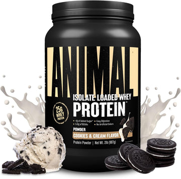 Animal Whey Isolate Protein Powder - Loaded For Pre & Post Workout Muscle Builder And Recovery With Digestive Enzymes For Men & Women - 25G Protein, Great Taste, Low Sugar - Brownie Batter 4 Lbs