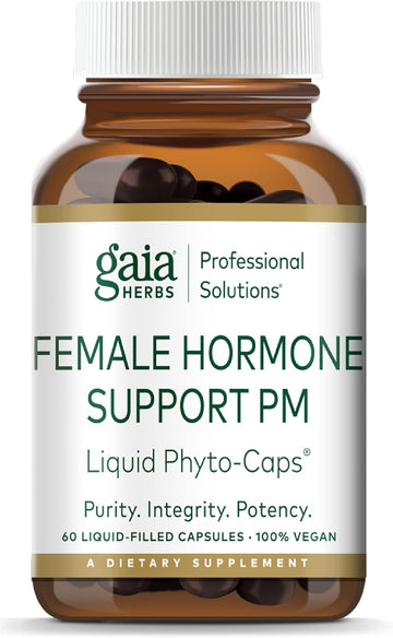 Gaia Herbs Pro Female Hormone Support Pm - Menopause Supplement For Women For Restful Sleep - With Black Cohosh, Mimosa, Passionflower & St. John’S Wort - 60 Vegan Liquid Phyto-Capsules (30 Servings)