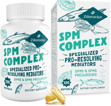 Zdoroviye Spm Supplement - Specialized Pro-Resolving Mediators And Spms Precursors Complex For Balanced Immune Response, Brain, Tissue & Cellular - 120 Softgels (2 Bottle)