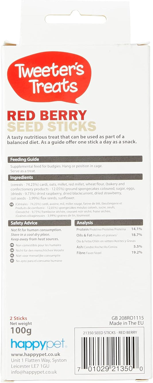 Tweeter'S Treats Seed Sticks For Budgies - Red Berry21350