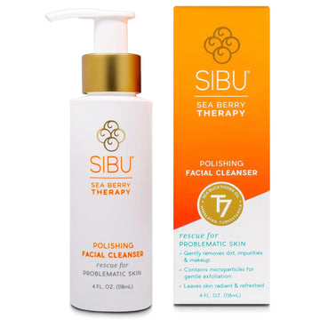 sibu Sea Buckthorn Polishing Facial Cleanser (4oz), Face Wash Made From Premium Himalayan Sea Berry Oil β Moisturizes Skin, Reduces Blemishes, Removes Make-up