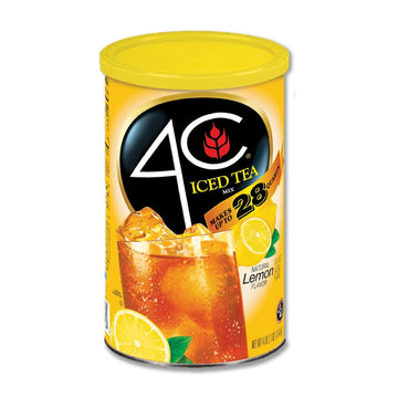 4C Powdered Drink Mix Cannisters, Lemon Tea, 28 Quarts, Family Sized Cannister, Thirst Quenching & Refreshing Flavors (Lemon Iced Tea, 4.13 Pound (Pack Of 3))
