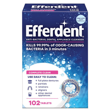 Efferdent Denture Cleanser Tablets, Complete Clean, Cleanser For Retainer And Dental Appliances, 44 Tablets