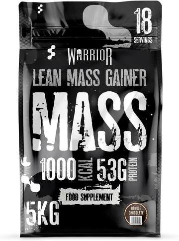 Warrior Mass Protein Powder – 5Kg – Serious Mass Gainer – High Calorie, Weight Gain Supplement – 61G Of Protein, 18 Servings, 1000+ Calories Shake, Supports Muscle Growth (Double Chocolate, 5Kg)