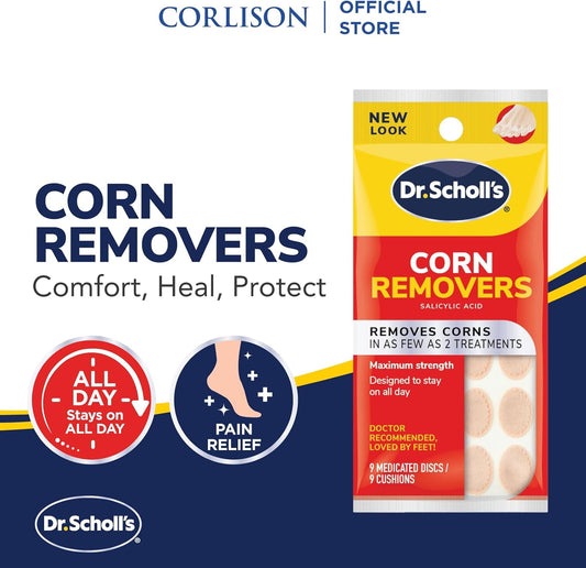 Dr. Scholl'S Corn Removers, 9 Ct // Removes Corns In As Few As 2 Treatments, Maximum Strength, Stays On All Day