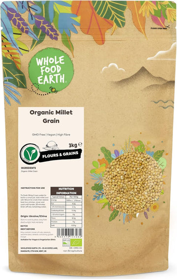 Wholefood Earth Organic Millet Grain – 2 Kg | Gmo Free | Vegan | High Fibre | Certified Organic