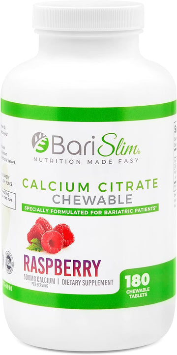 Bariatric Calcium Citrate With Magnesium & Vitamin D Tabs - 500Mg Calcium Citrate - Formulated For Post Weight Loss Surgery - Supports Bone Health | Raspberry Flavor