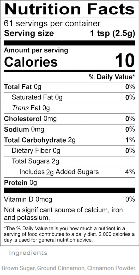 Upouria Cinnamon With Brown Sugar Shakeable Topping, 5.5 Ounce Jar