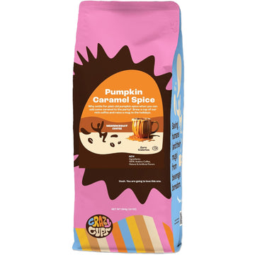 Crazy Cups Flavored Ground Coffee, Pumpkin Caramel, In 10 Oz Bag, For Brewing Flavored Hot Or Iced Coffee