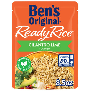 Ben'S Original Ready Rice Cilantro Lime Flavored Rice, Easy Dinner Side, 8.5 Oz Pouch (Pack Of 12)