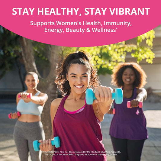 Multivitamin For Women With 39 Key Nutrients, Essential Vitamins, Minerals, Horny Goat Weed, Maca, Wild Yam, Red Clover, Cranberry, Arginine, Herbal Supplement | 60 Vegan Capsules | 1 Month Supply