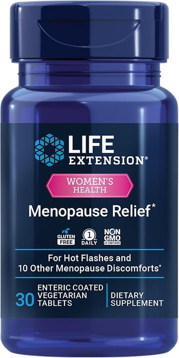 Life Extension Menopause Relief – Siberian Rhubarb – Menopause Supplement For Women – Ease Hot Flashes, Mood Swings, Night Sweats Relief – Gluten-Free, Non-Gmo, Vegetarian – 30 Tablets