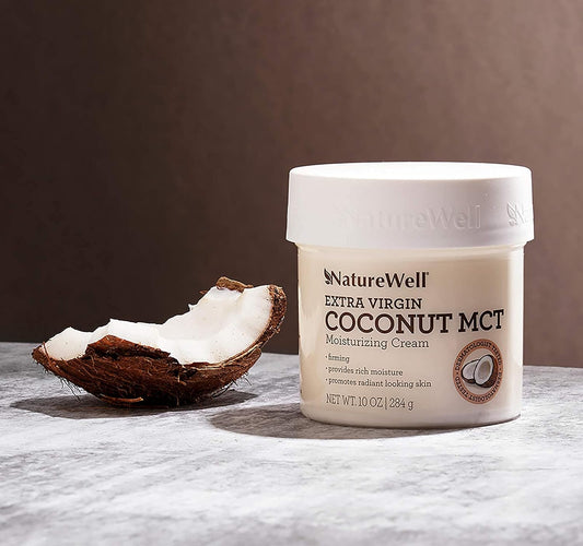 Nature Well Clinical Extra Virgin Coconut Mct Moisturizing Cream For Face, Body, & Hands, Firming, Provides Rich Moisture & Promotes Radiant Looking Skin, 10 Oz