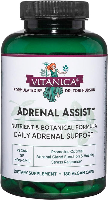 Vitanica Adrenal Assist, Adrenal Support, Vegan, 180 Capsules