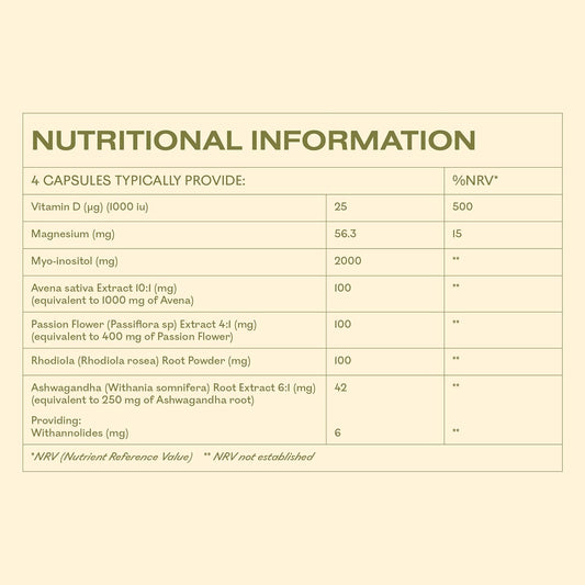 Myova Balance Pcos Supplement - 30-Day Supply - 2000Mg Myo-Inositol For Pcos Support - Complex Includes Ashwagandha And Magnesium To Support Energy, Mood And Hormonal Balance – Uk Manufactured