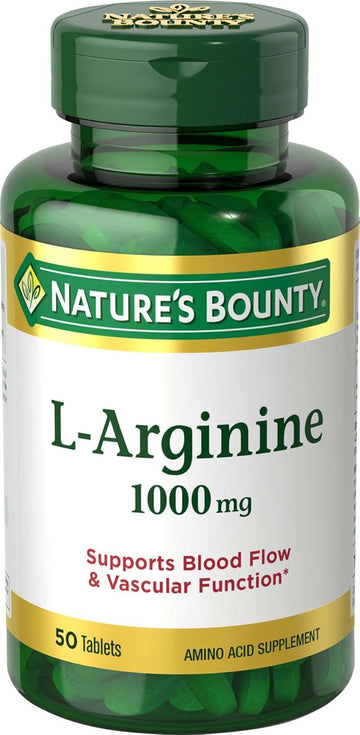 Nature'S Bounty L-Arginine, Supports Blood Flow And Vascular Function, 1000 Mg, Tablets, 50 Ct