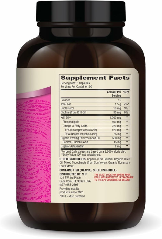 Dr. Mercola Krill Oil For Women - 2 Mg Astaxanthin - Msc Certified Sustainable - Supports Brain, Skin & Immune Systems - With Omega-3S - Non-Gmo, Gluten-Free & Soy-Free - 270 Capsules (30 Servings)