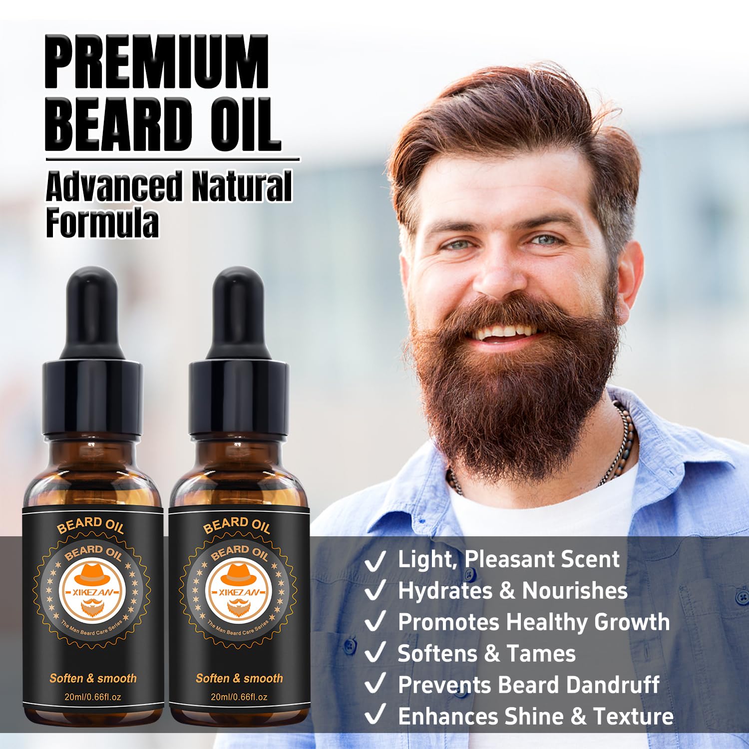 Xikezan Beard Kit For Men Grooming & Care W/Beard Conditioner, Wash, Oil, Balm, Brush, Comb,Birthday Fathers Valentines Gifts For Men Him Dad Husband Boyfriend Christmas Gifts Mens Stocking Stuffers : Beauty & Personal Care