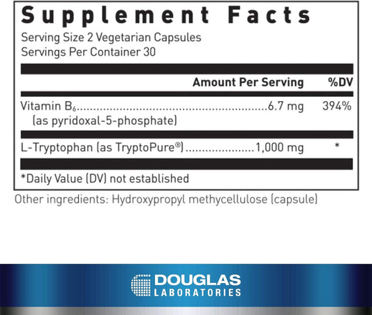 Douglas Laboratories L-Tryptophan | Supports Melatonin Production, And Restful Sleep | 60 Vegetarian Capsules