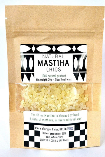 Chios Mastiha Tears Gum Greek 100% Natural Mastic Packs From Mastic Growers (20Gr Small Tears)