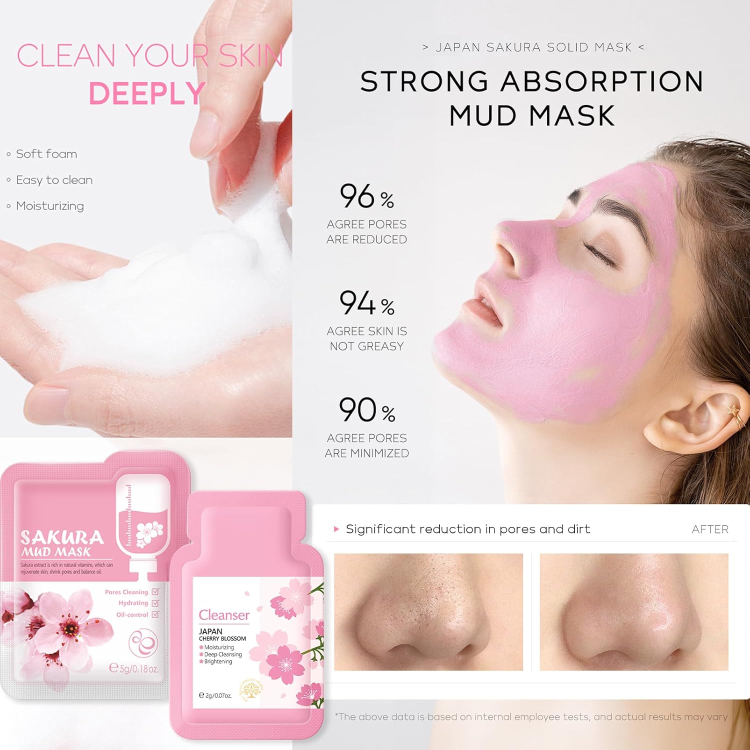 Skincare Set Skin Care For Teenage Girls Gift Set, Cherry Blossom Skincare Sets Teen Skincare Set, Pamper Sets For Women Gifts, Cleanser,Toner,Serum,Cream,Sleep Mask,Eye Mask,Mud Mask,Lip Mask(24Pcs)