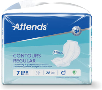 Attends Contours Regular 7, 112 Units (4 Packs Of 28)