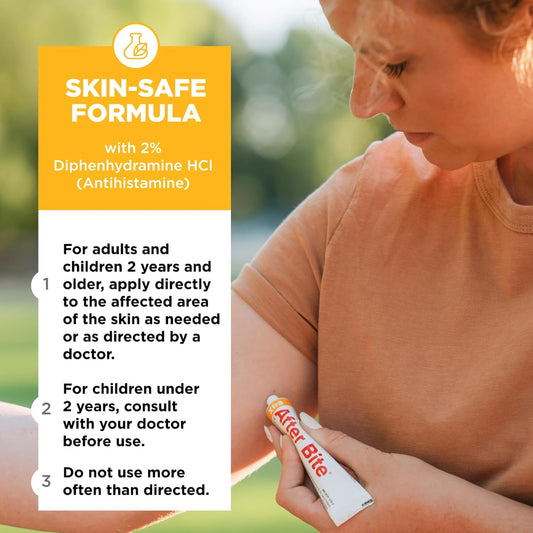 After Bite Xtra Formula - Itch Relief With Diphenhydramine Hcl - Ideal For Mosquito & Fire Ant Bites, Bees & More - Portable Gel Formula - 0.7 Oz (4 Pack)