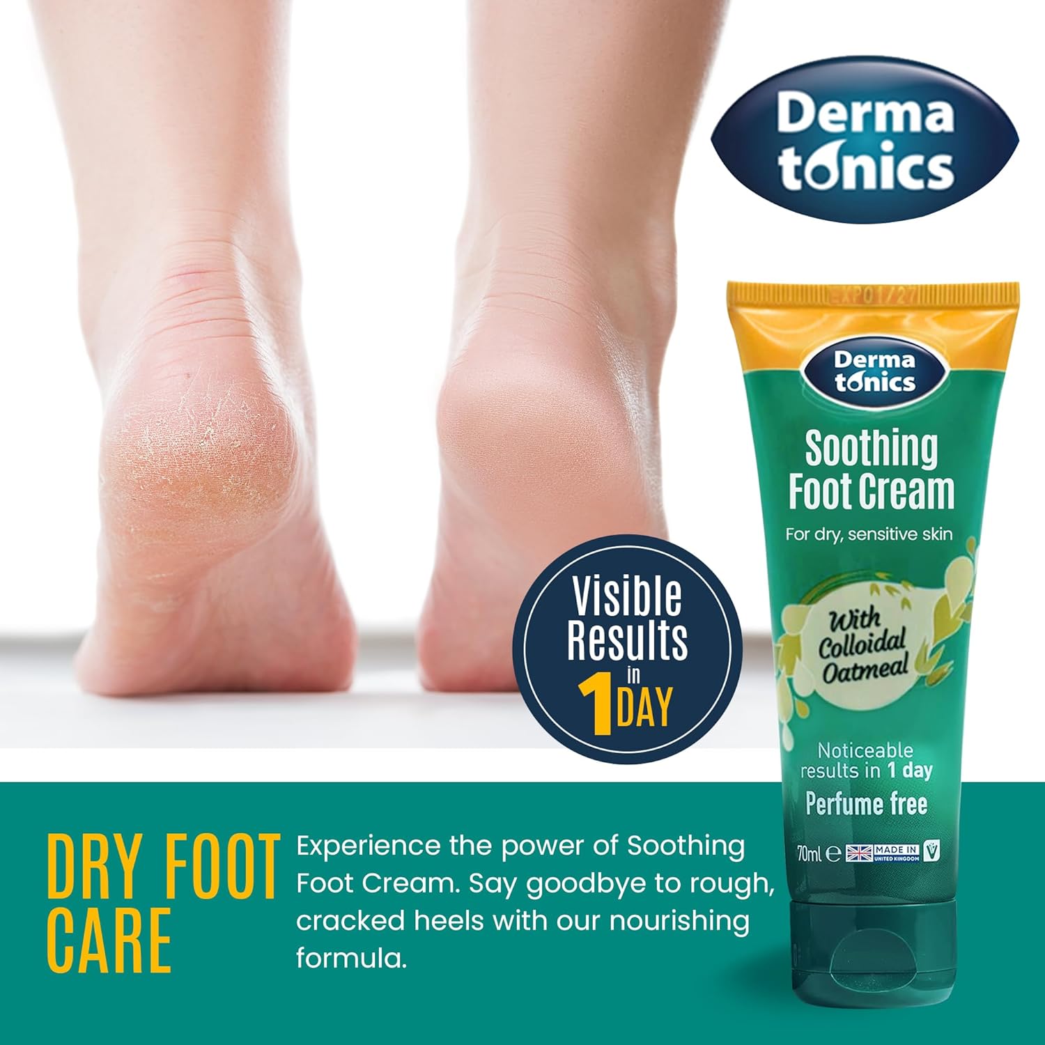 DERMATONICS SOOTHING FOOT CREAM WITH CALMING COLLOIDAL OATMEAL : Amazon.co.uk: Health & Personal Care