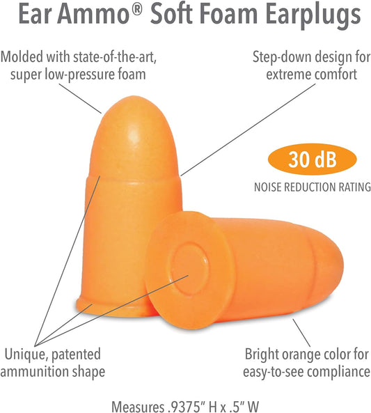 Mack'S Ear Ammo Soft Foam Ear Plugs For Men, 7 Pair - 30 Db High Nrr, Comfortable Ear Protection For Power Tools, Shooting Sports, Motorcycles, Travel, Sleeping, Loud Noise | Made In Usa