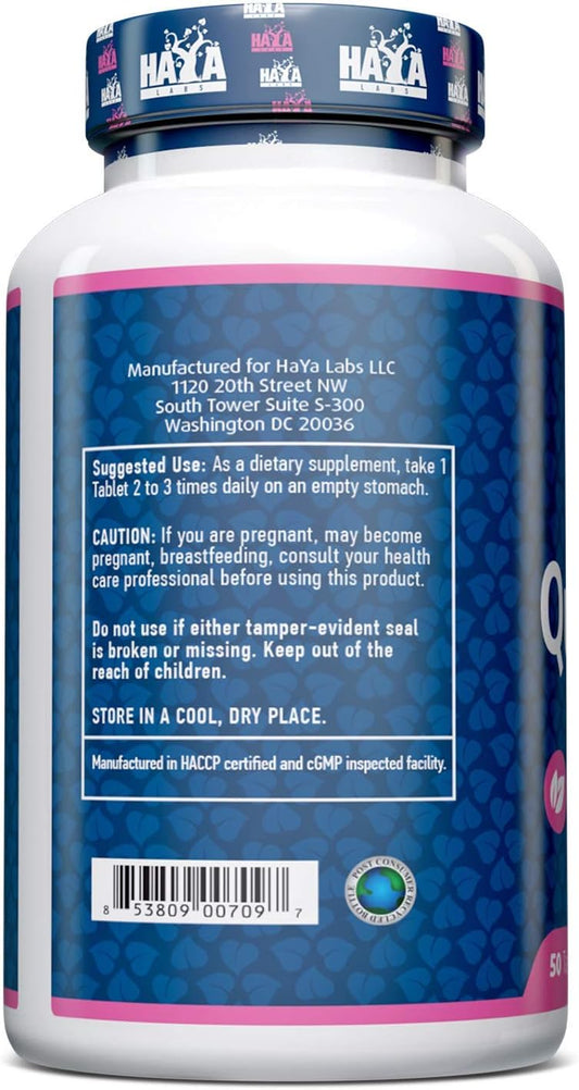 Haya Labs Quercetin 500 Mg X 50 Tablets Double Strength Antioxidant Supplement Immune Health