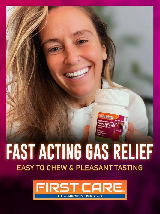 Firstcare® Gas Relief Simethicone 250 Mg Soft Chews (20 Count)Fast Relief Of Bloating, Pressure, And Gas Discomfort – Take This Remedy Anywhere, Anytime!