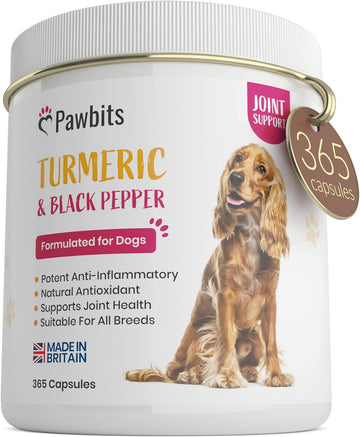365 Turmeric For Dogs With Active Bioperine Black Pepper | Natural Premium Turmeric Curcumin Capsules Suitable For Cats, Horses & Pets Powerful Antioxidant Supplement For Hip & Joints