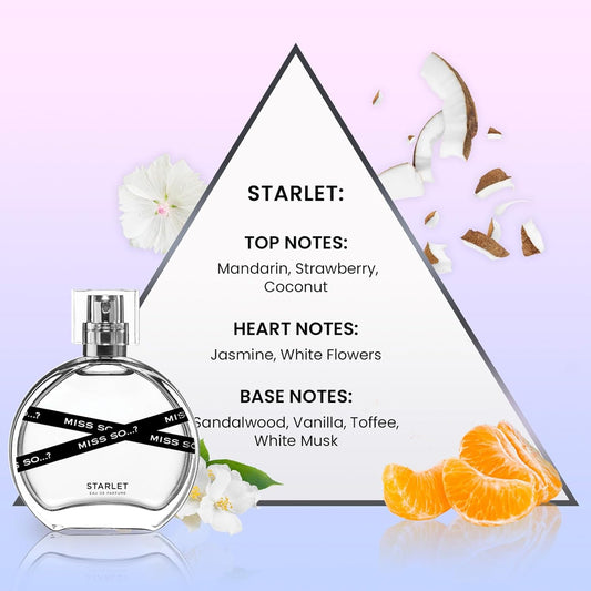So... Starlet Perfume For Women - Everyday Body Mist With Strawberry, Coconut, White Musk - Ideal Gifts For Women - 650 To 1000 Sprays - 1.7 Oz
