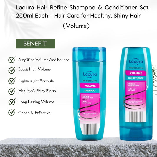 Ark Future Lacura Hair Refine Shampoo & Conditioner Set, 250Ml Each - Hair Care For Healthy, Shiny Hair (Volume)
