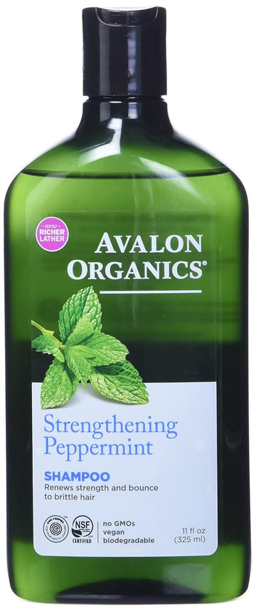Avalon Organics Shampoo, Strengthening Peppermint, 11 Oz