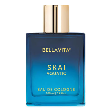 Bellavita Luxury Skai Aquatic Unisex Cologne (3.48 Fl.Oz) Gift | Unisex Fresh Cologne Perfume | Long-Lasting Body Mist With Bergamot & Pink Pepper | Clean, Natural & Cruelty-Free Vanilla Perfume