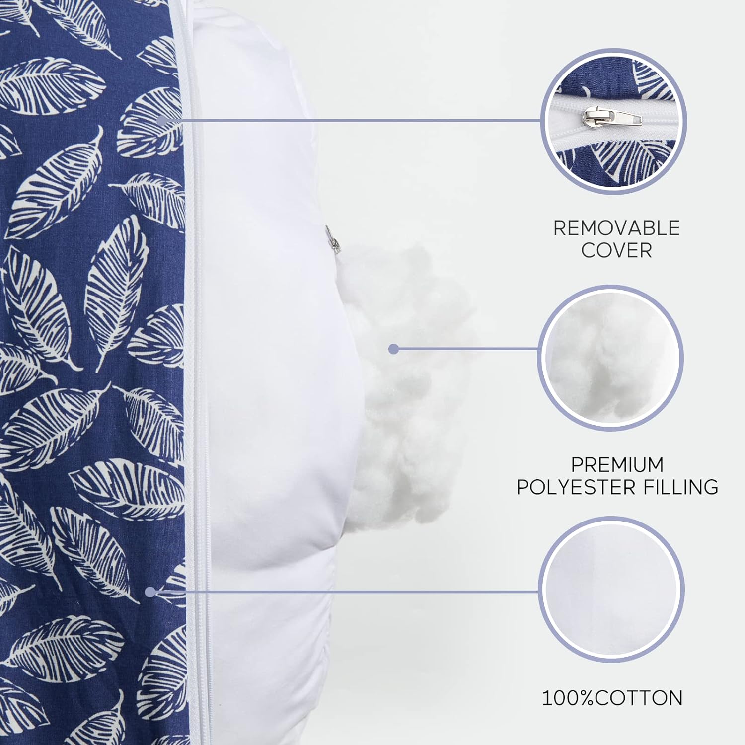 Momcozy Original Nursing Pillow and Positioner - Plus Size Feeding Pillow | Breastfeeding, Bottle Feeding, Baby Support | with Adjustable Waist Strap and Removable Cotton Cover, Navy Blue : Baby