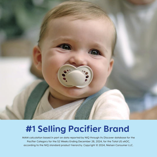 Mam Original Matte Baby Pacifier, Nipple Shape Helps Promote Healthy Oral Development, 2 Pack, Boys, 16+ Months