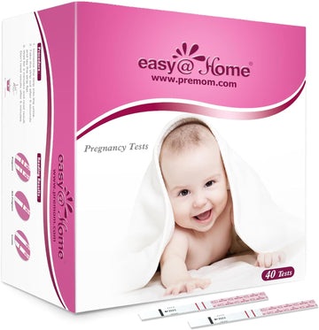 Easy@Home Pregnancy Test Strips Kit: 40-Pack Hcg Test Strips, Early Detection Home Pregnancy Test, Ezw1-S:40 (Pink)