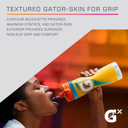 Gatorade Gx Hydration System, Non-Slip Gx Squeeze Bottles Neon Blue, 30 Oz