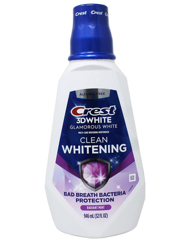 Crest 3D White Luxe Glamorous White Multi-Care Whitening Mouthwash, Fresh Mint (32 Oz, 3 Pk)