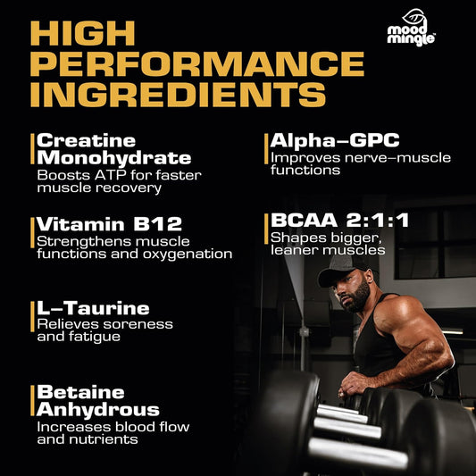 Creatine Monohydrate Gummies 5G For Men Women - Sugar Free Chewable Supplement - Enhanced Formula With L-Taurine Betaine Anhydrous Alpha-Gpc Bcaa 2:1:1